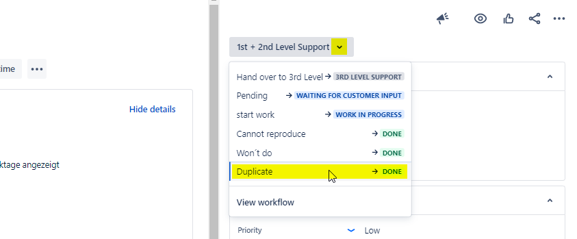 JSM duplicate handlingII