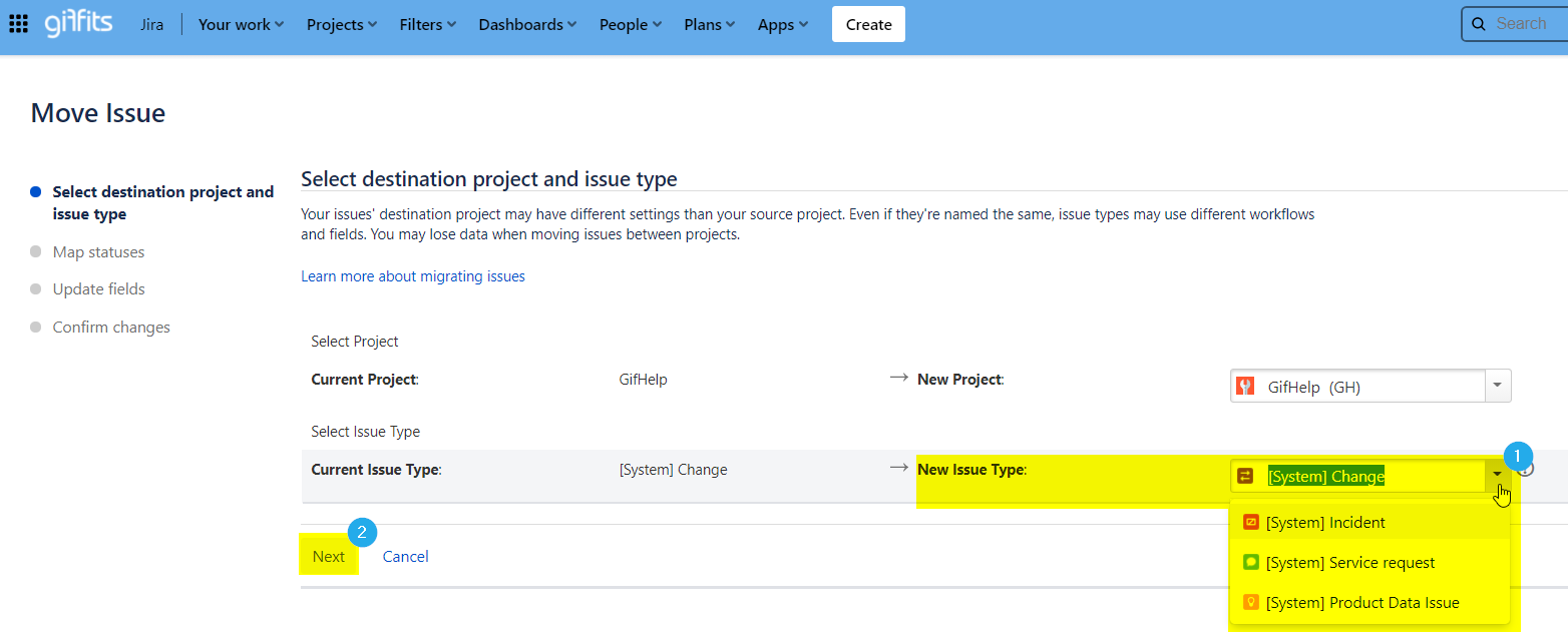 JSM ticket movementII