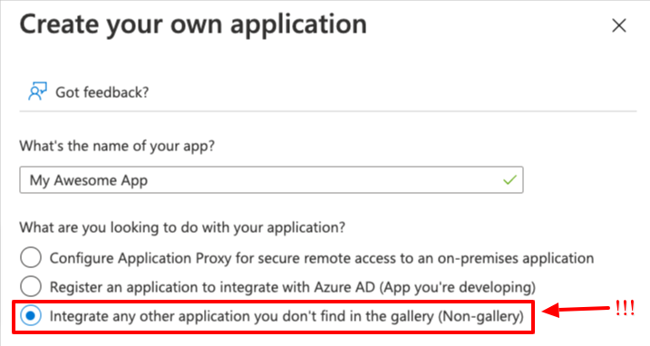 Name your Enterprise application