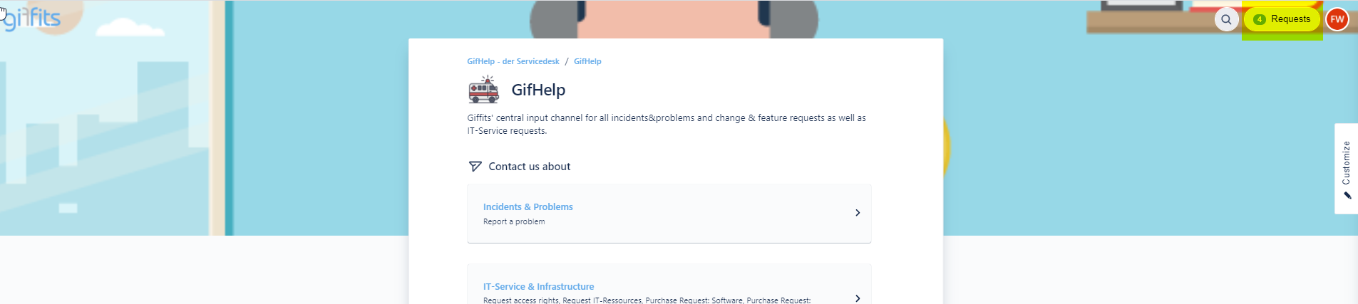 your request overview