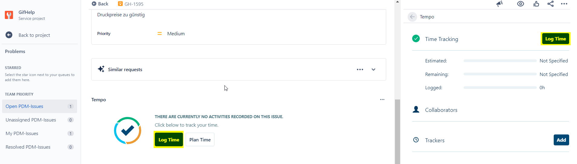 Tempo Timetracking II