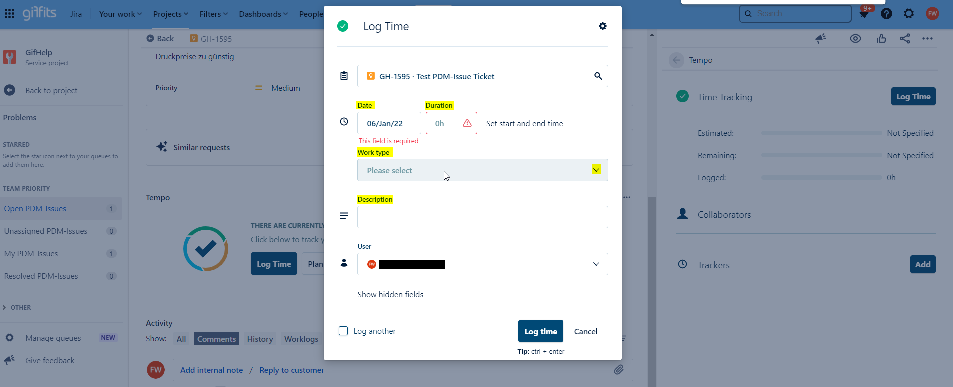 Tempo Timetracking III